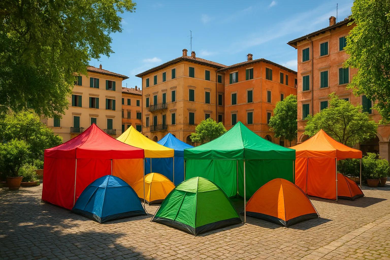 Mobilitazione a Roma contro la crisi abitativa: piazzate tende in segno di protesta