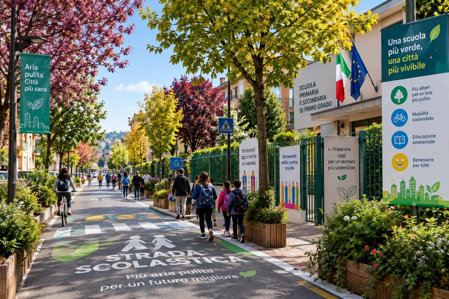 Inaugurata a Roma una strada scolastica innovativa per migliorare la qualità dell'aria