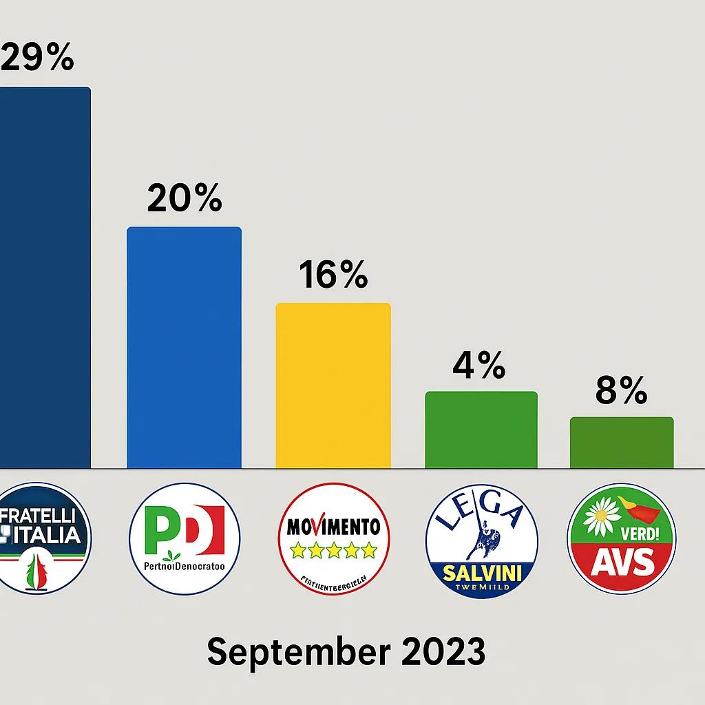 Sondaggi politici italiani settembre: il centrodestra scivola sotto il 41%