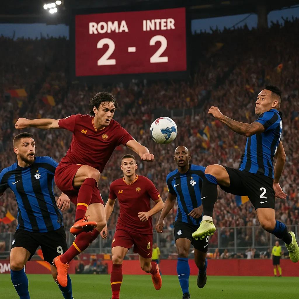 Roma vs Inter 2-2 Serie A: Koné illude, Lautaro firma la rimonta