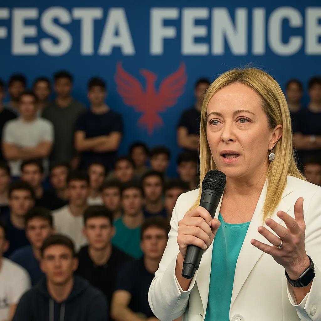Giorgia Meloni, discorso a Fenix: battuta e orgoglio per i giovani
