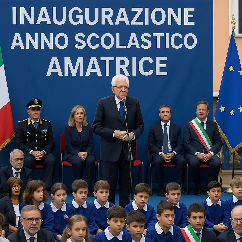 Sergio Mattarella all’inaugurazione dell’anno scolastico ad Amatrice