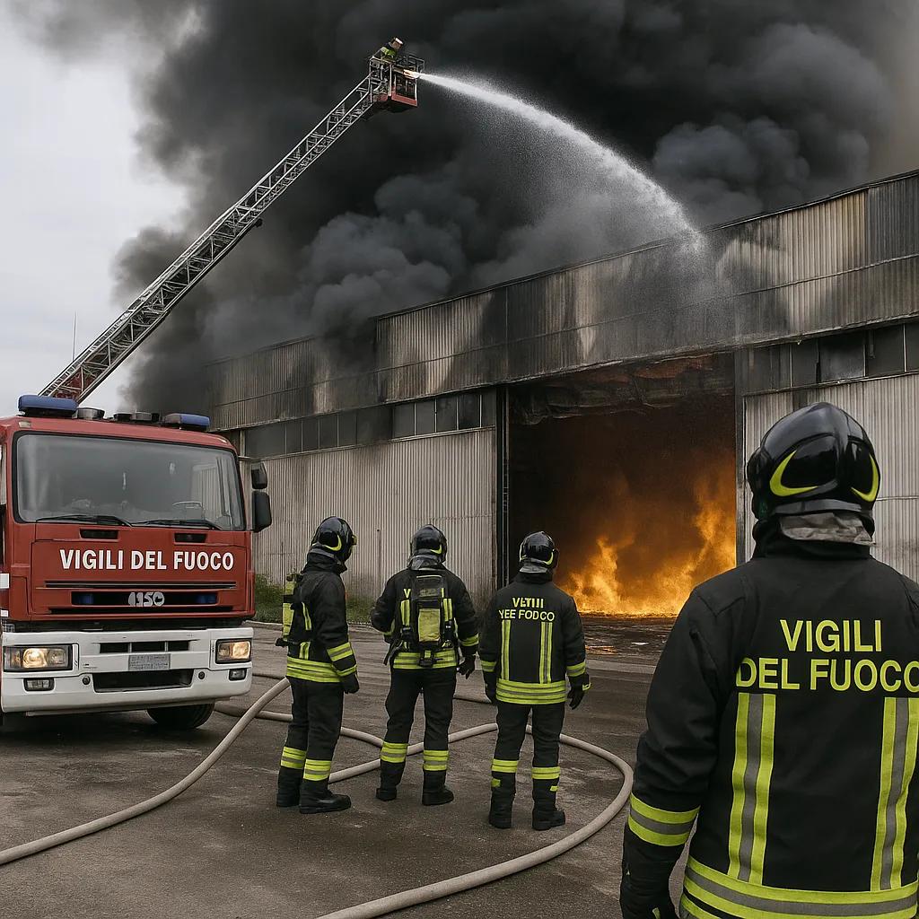 Incendio capannone Valmontone, fiamme in un rimessaggio