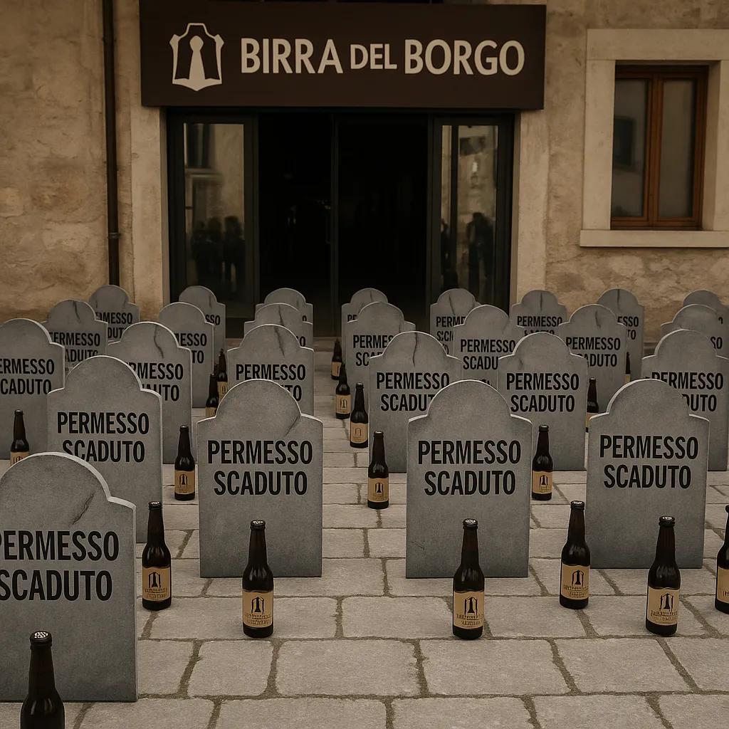 Protesta lavoratori Birra del Borgo contro la chiusura a Borgorose