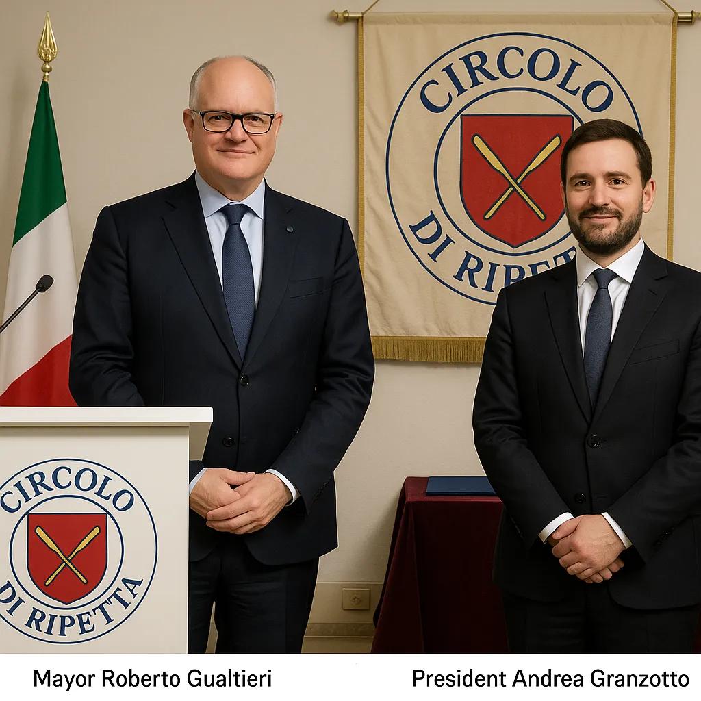 Sindaco Roberto Gualtieri socio onorario Tevere Remo: il diploma