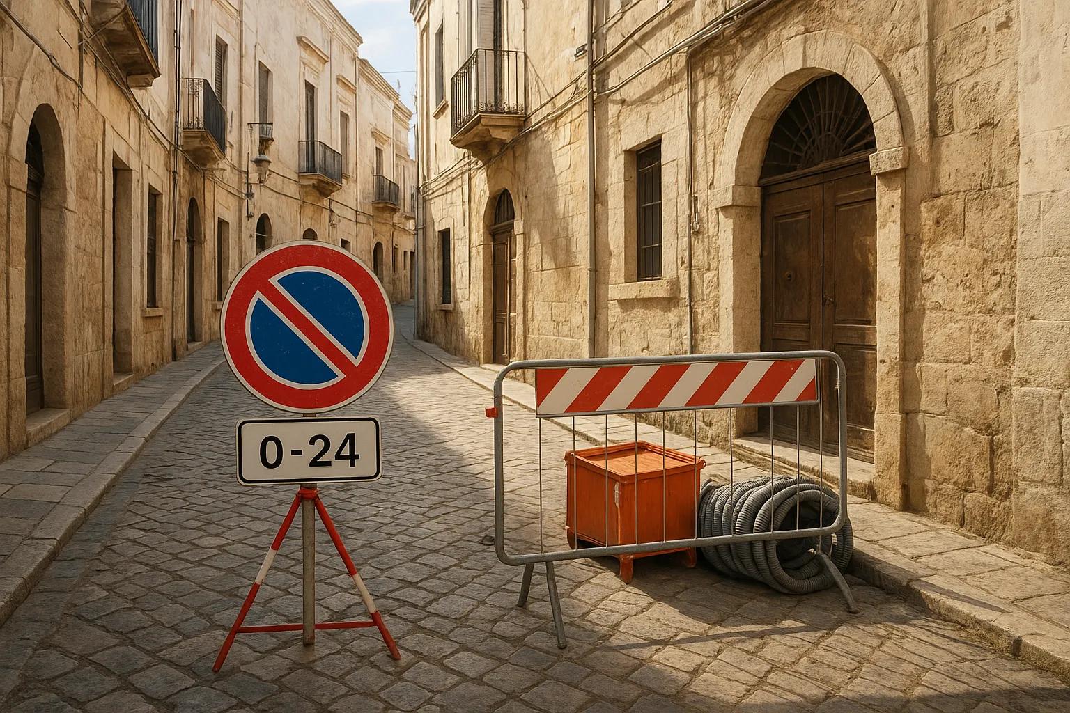 Divieto di sosta temporaneo a Barletta per lavori di scavo