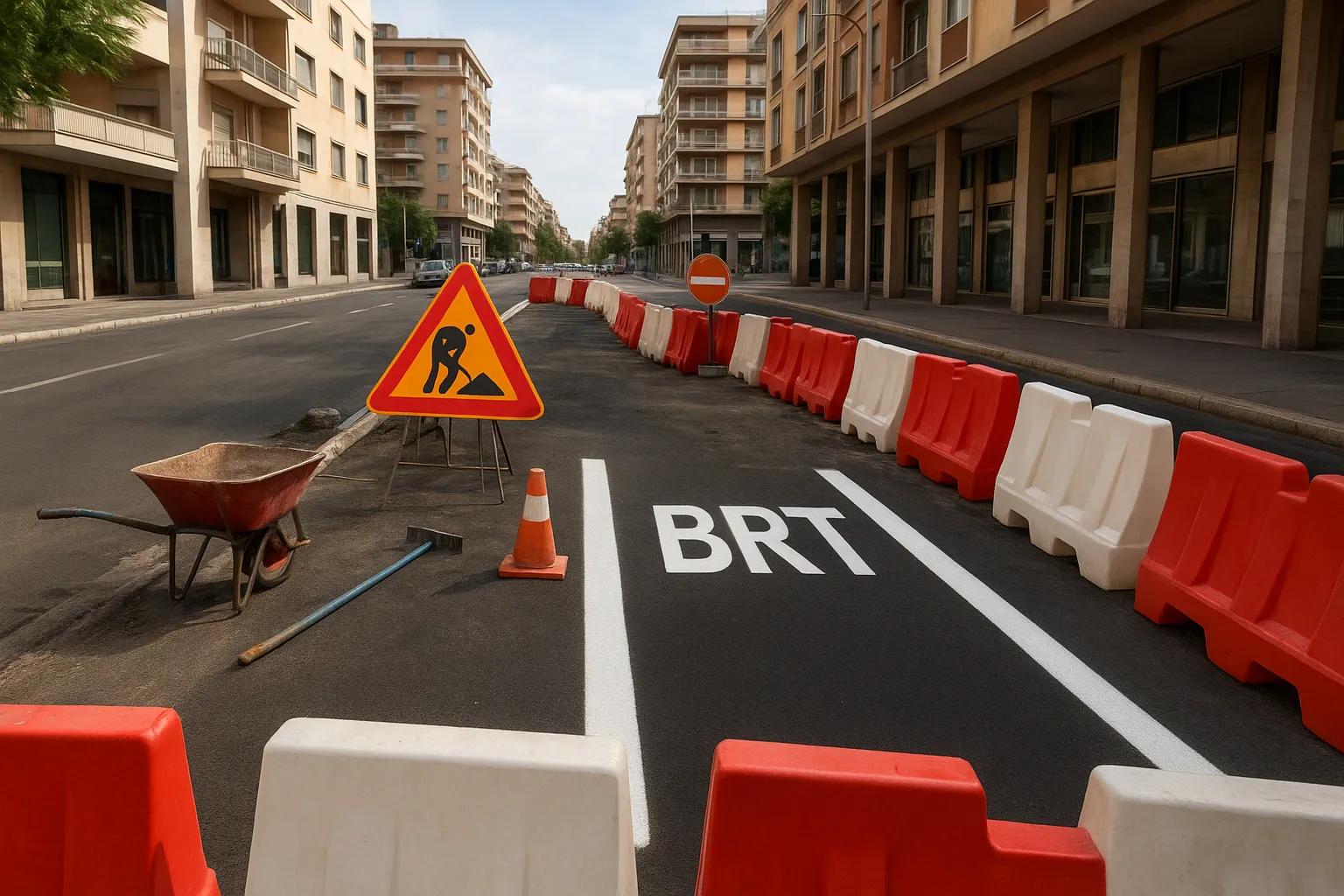 In corso i lavori per le corsie preferenziali Brt a Bari