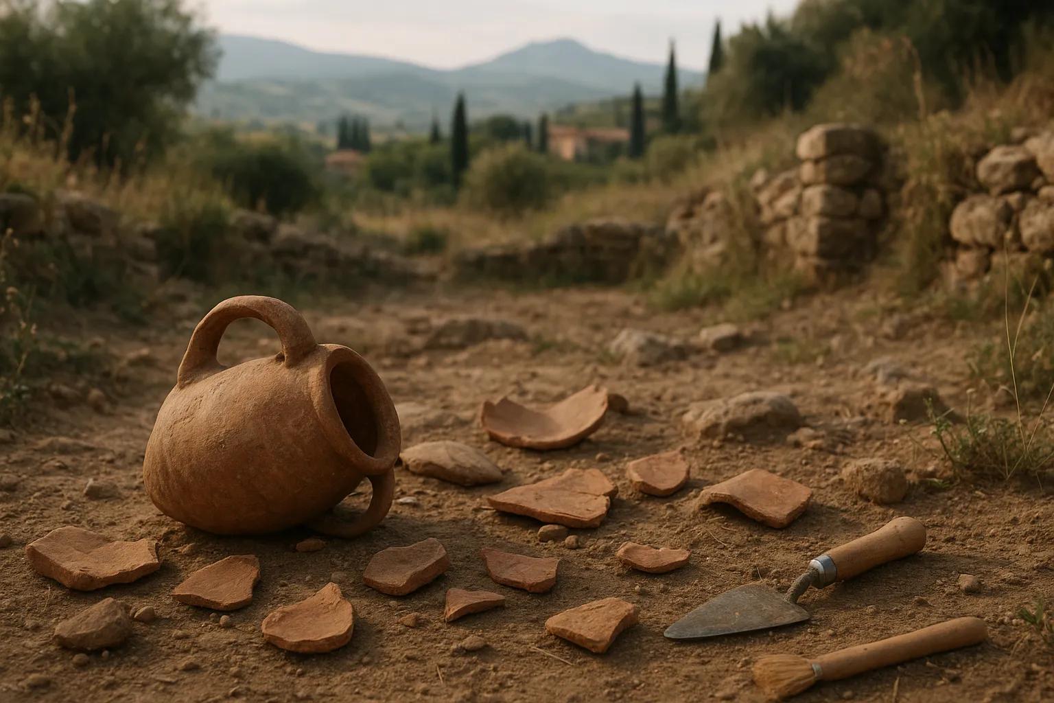 Ritrovamenti archeologici durante i lavori per la fogna a Ceglie del Campo
