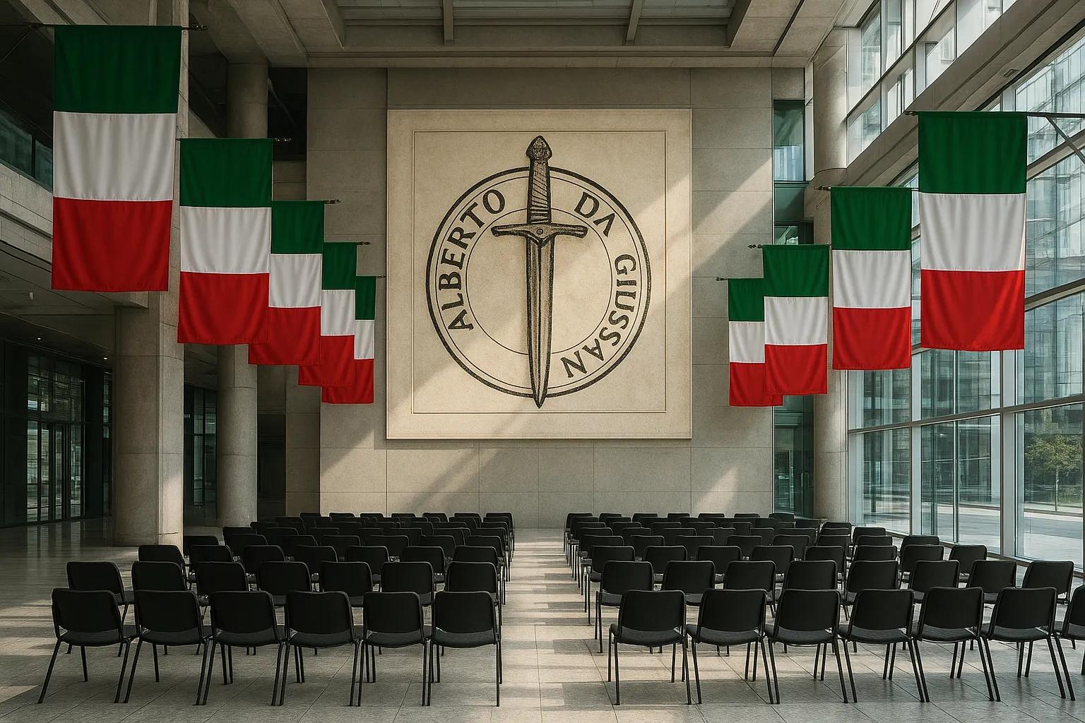 La Lega presenta il nuovo simbolo 'Lega Italia Federale' al congresso di Milano