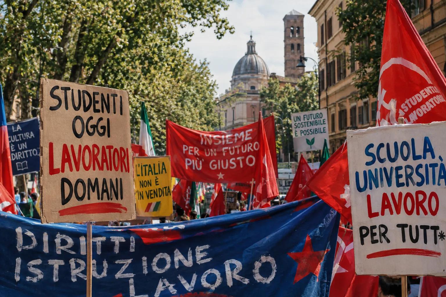 Cortei di studenti e lavoratori in 60 città, tensioni a Roma e Torino - Notizie - Ansa.it